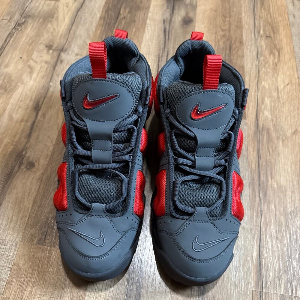 Nike Air More Uptempo Low Dark Grey Light Crimson - Picture 6 of 9